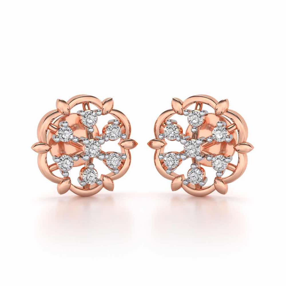 Starry Silver Earrings - Rose Gold - Image 1