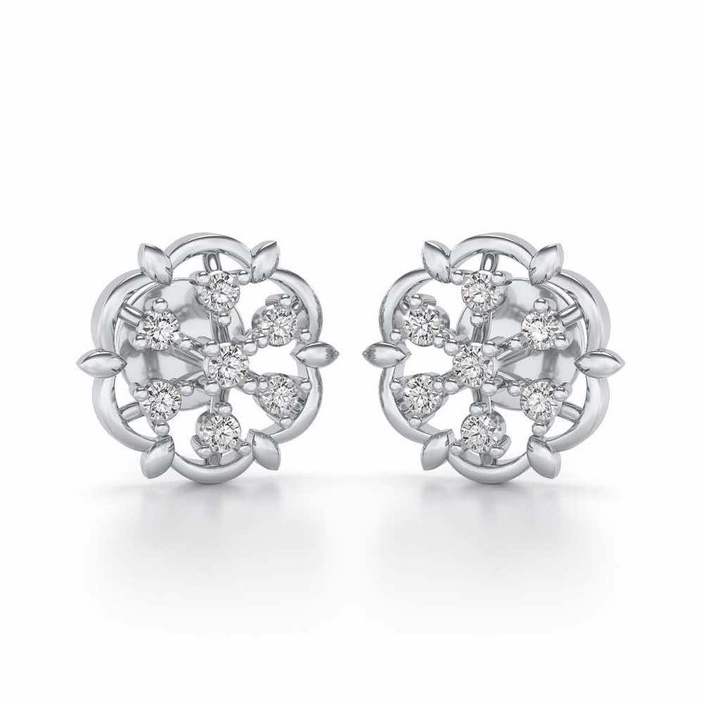 Starry Silver Earrings - White Gold - Image 1