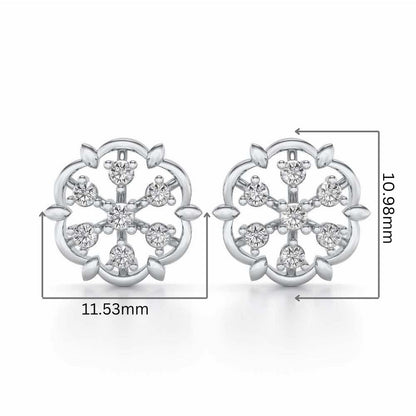 Starry Silver Earrings - White Gold - Image 2