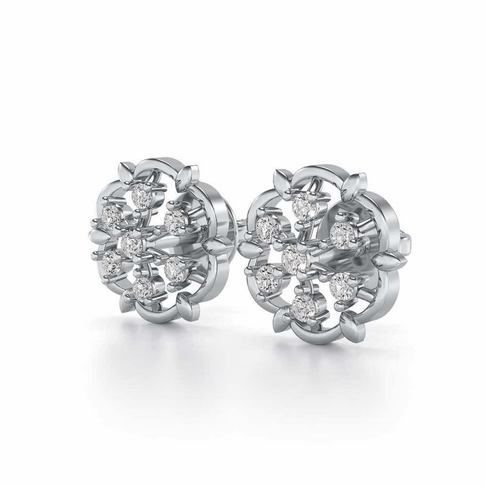 Starry Silver Earrings - White Gold - Image 3