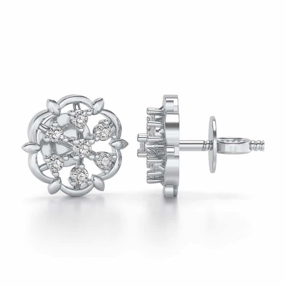 Starry Silver Earrings - White Gold - Image 4