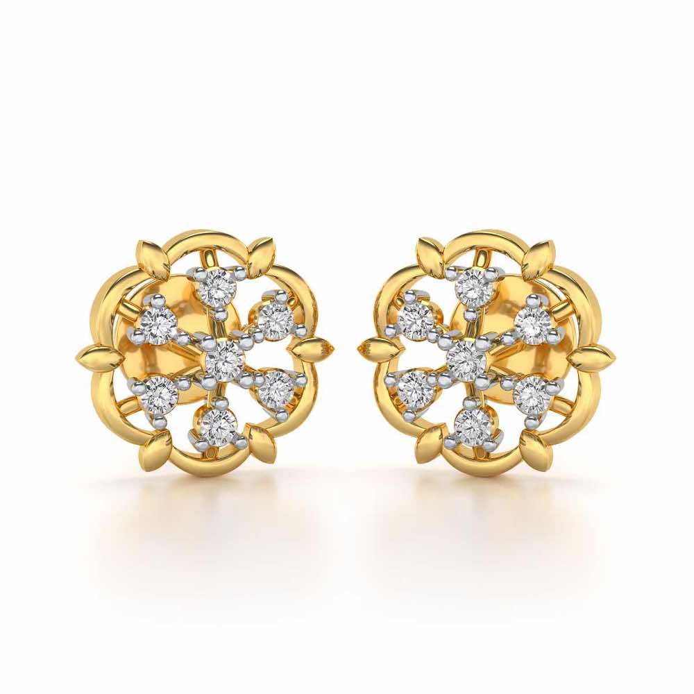 Starry Silver Earrings - Yellow Gold - Image 1