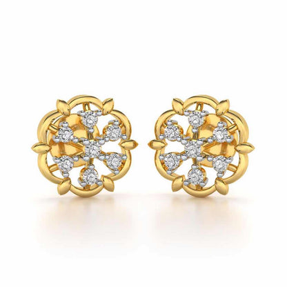 Starry Silver Earrings - Yellow Gold - Image 1