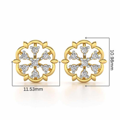 Starry Silver Earrings - Yellow Gold - Image 2