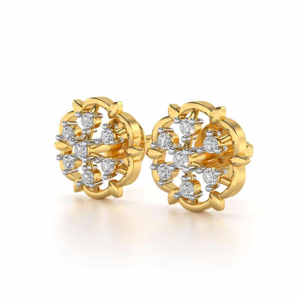 Starry Silver Earrings - Yellow Gold - Image 3
