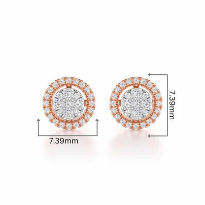 Starry King Silver Earrings - Rose Gold - Image 2