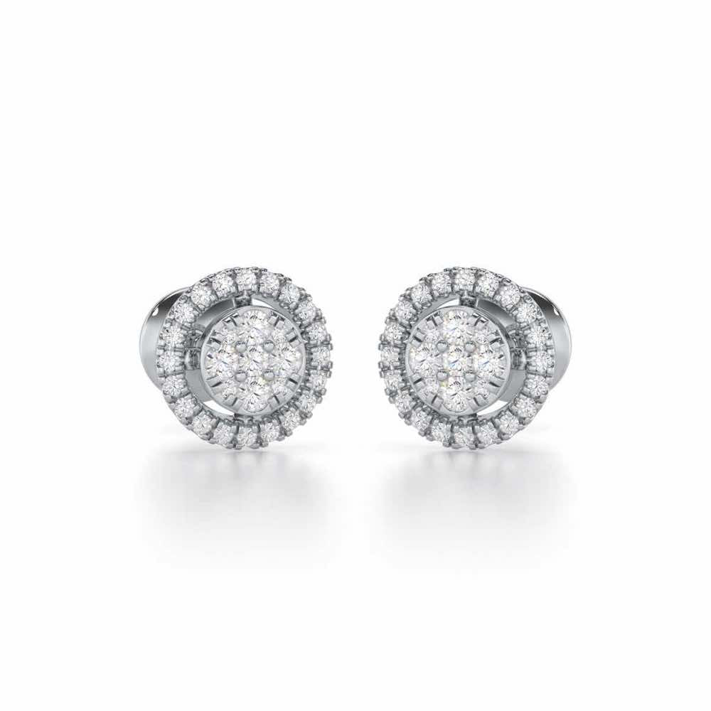 Starry King Silver Earrings - White Gold - Image 1