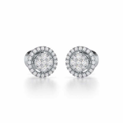 Starry King Silver Earrings - White Gold - Image 1