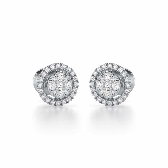 Starry King Silver Earrings - White Gold - Image 1