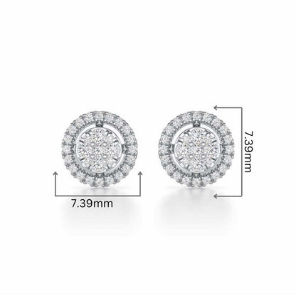 Starry King Silver Earrings - White Gold - Image 2
