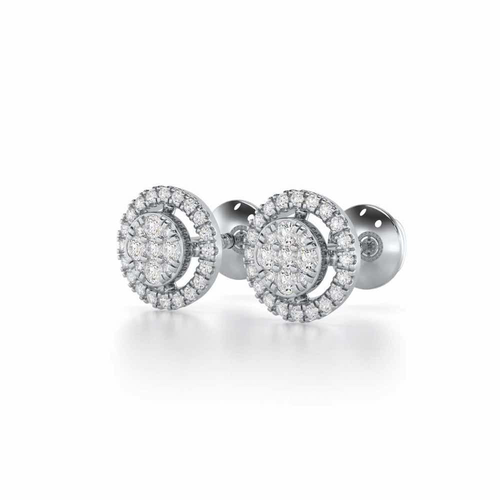 Starry King Silver Earrings - White Gold - Image 3