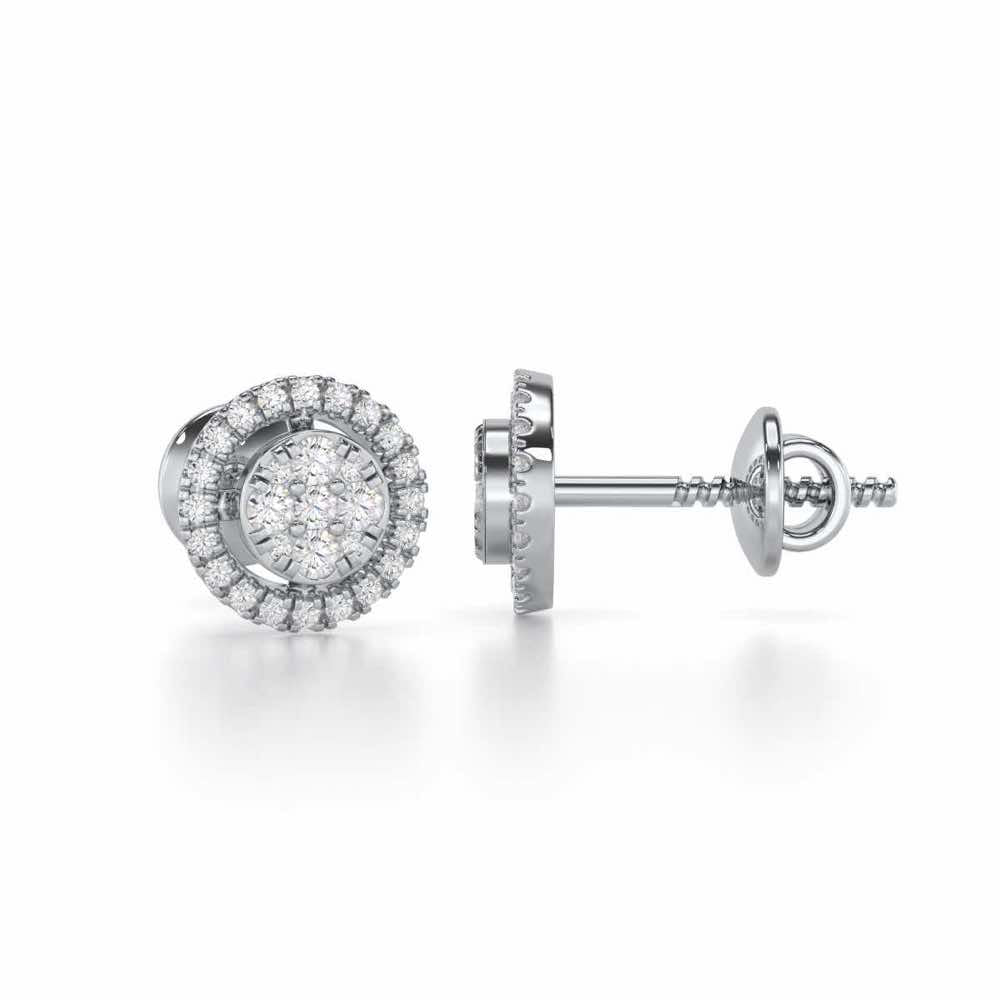 Starry King Silver Earrings - White Gold - Image 4