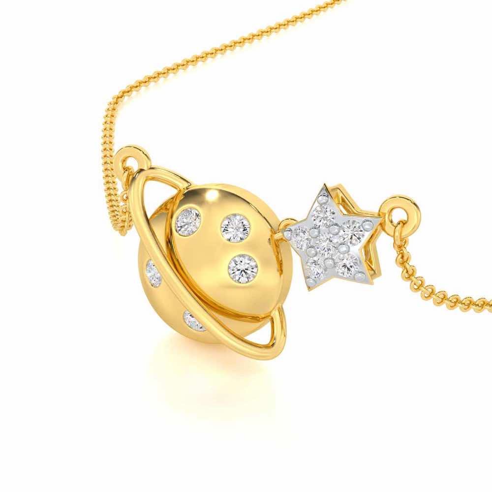 Starry Nights Silver Pendant - Yellow Gold - Image 2