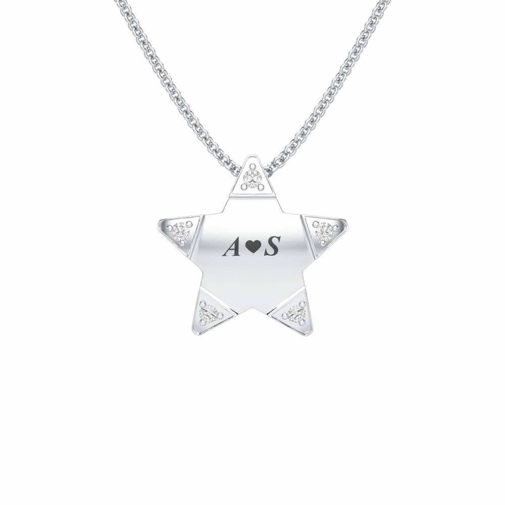 Starry Say Silver Pendant - White Gold - Image 1