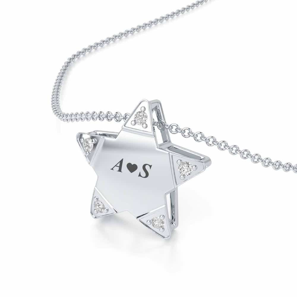 Starry Say Silver Pendant - White Gold - Image 2