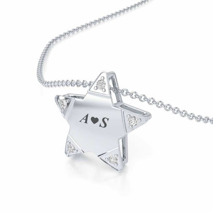 Starry Say Silver Pendant - White Gold - Image 2