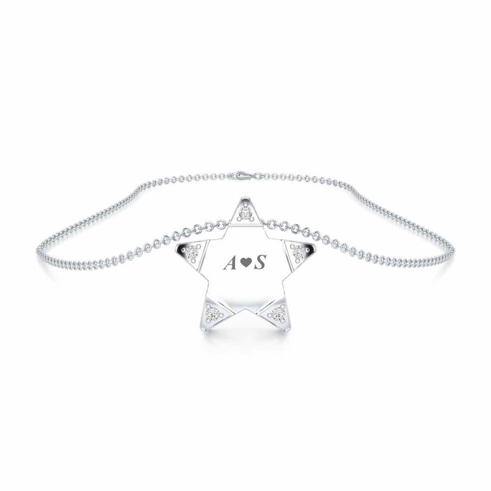 Starry Say Silver Pendant - White Gold - Image 3