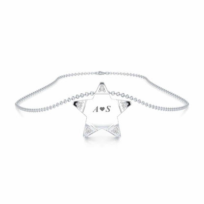 Starry Say Silver Pendant - White Gold - Image 3