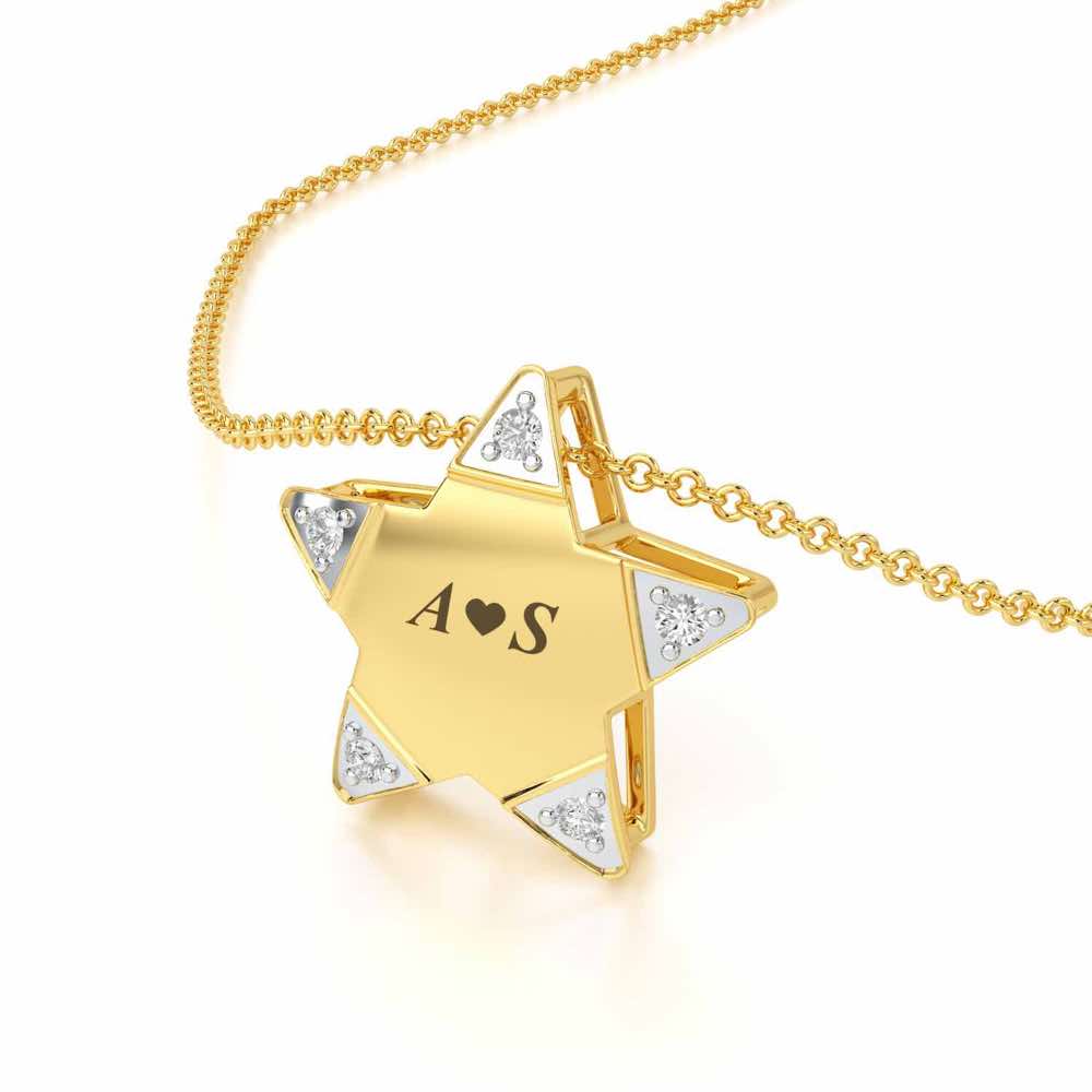 Starry Say Silver Pendant - Yellow Gold - Image 2