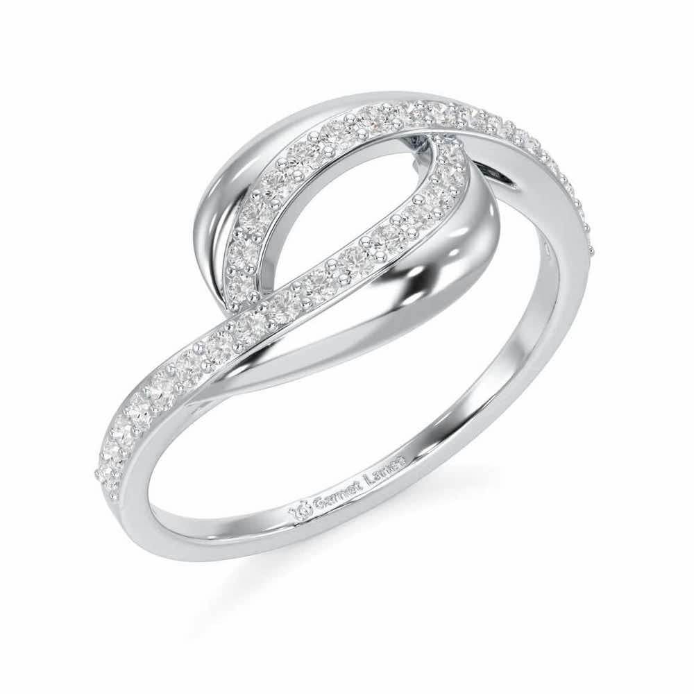 Starry Serenity Silver Ring - White Gold - Image 1