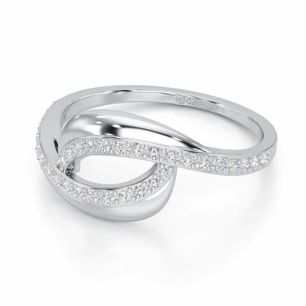 Starry Serenity Silver Ring - White Gold - Image 2