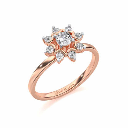 Starry thing Solitaire Silver Ring - Rose Gold - Image 1