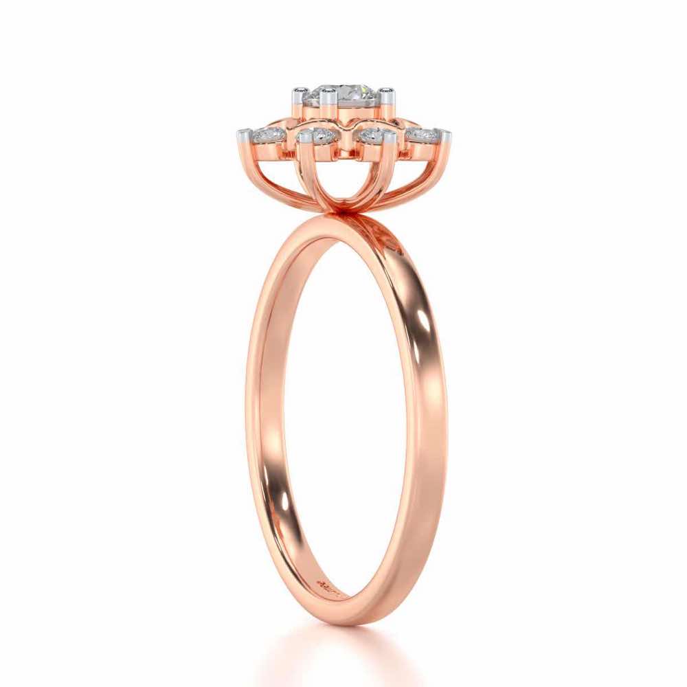 Starry thing Solitaire Silver Ring - Rose Gold - Image 3
