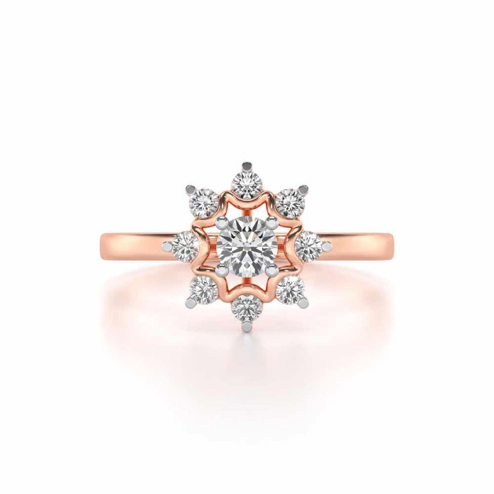 Starry thing Solitaire Silver Ring - Rose Gold - Image 4