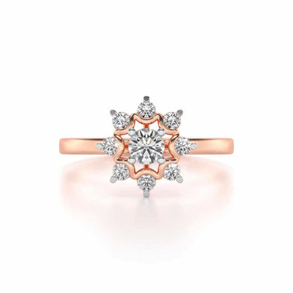 Starry thing Solitaire Silver Ring - Rose Gold - Image 4