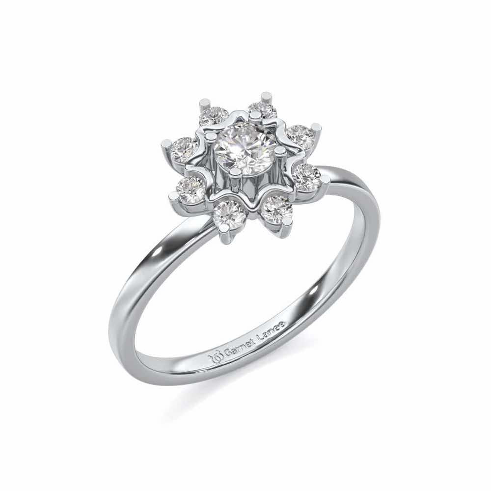 Starry thing Solitaire Silver Ring - White Gold - Image 1