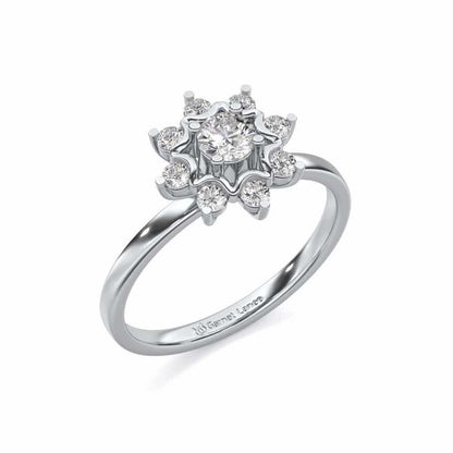 Starry thing Solitaire Silver Ring - White Gold - Image 1