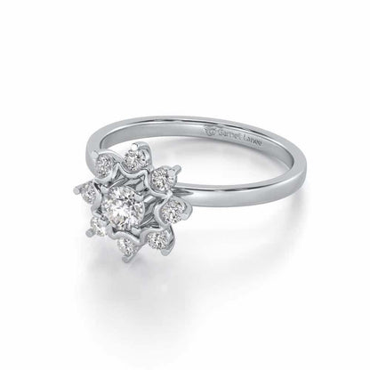 Starry thing Solitaire Silver Ring - White Gold - Image 2
