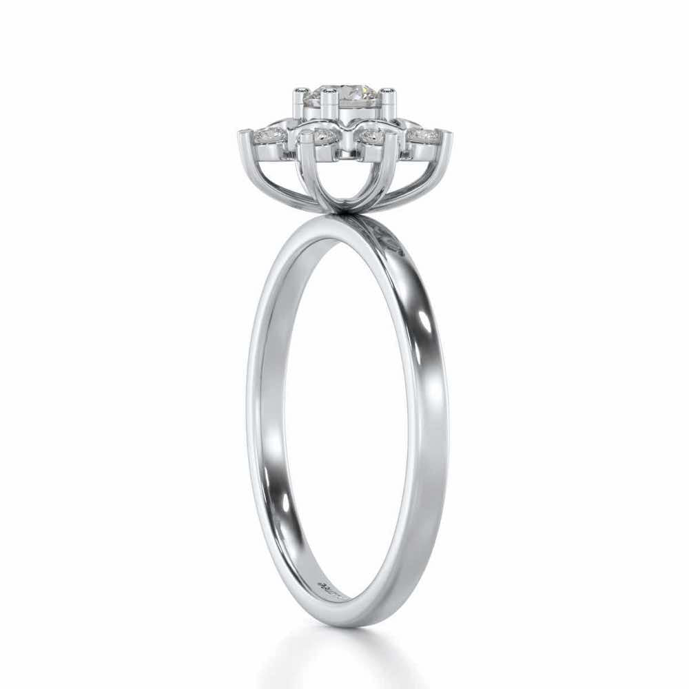 Starry thing Solitaire Silver Ring - White Gold - Image 3