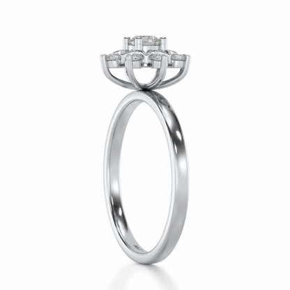 Starry thing Solitaire Silver Ring - White Gold - Image 3
