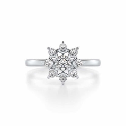 Starry thing Solitaire Silver Ring - White Gold - Image 4