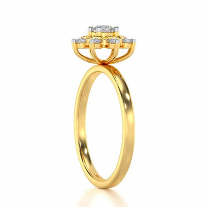 Starry thing Solitaire Silver Ring - Yellow Gold - Image 3