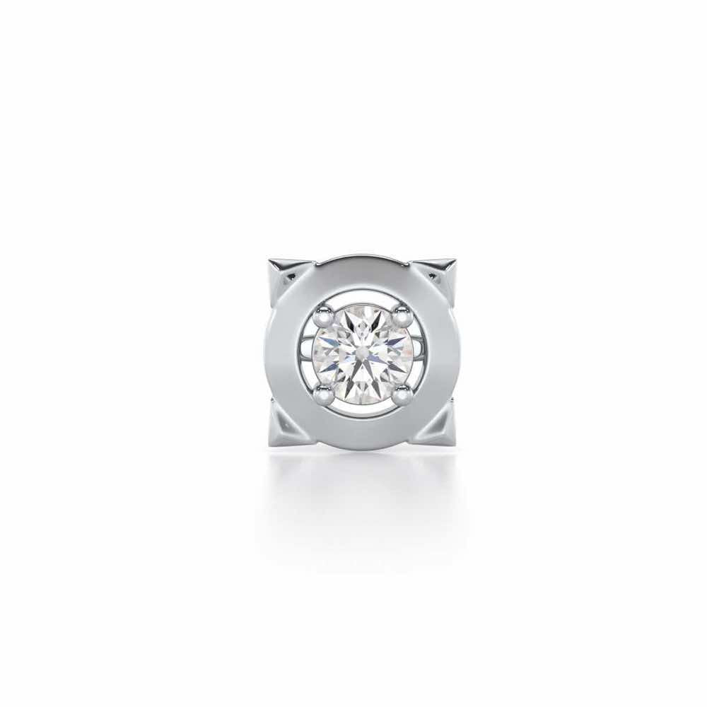 Statuesque Silver Men Stud - White Gold - Image 1