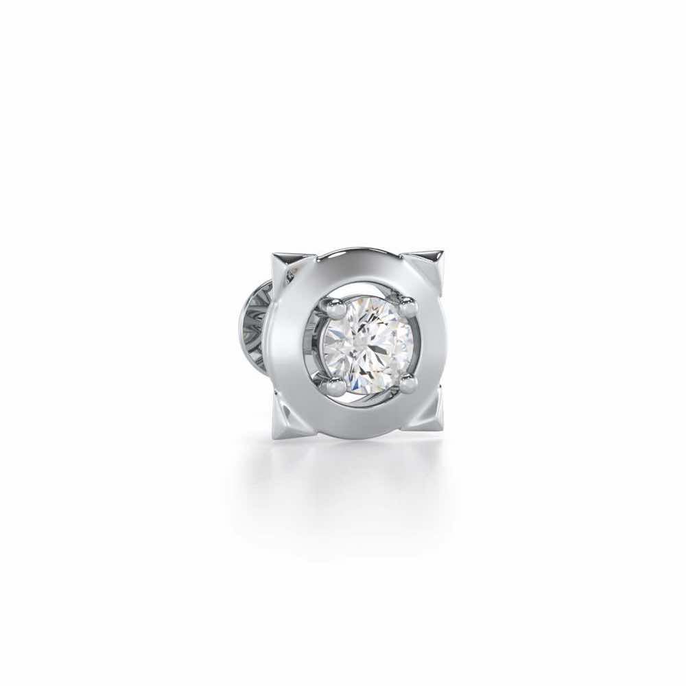 Statuesque Silver Men Stud - White Gold - Image 2