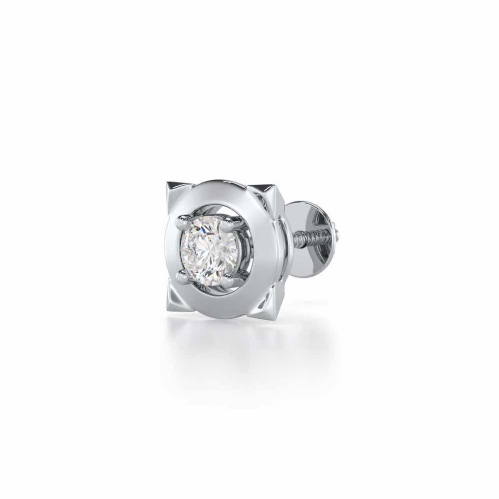 Statuesque Silver Men Stud - White Gold - Image 3
