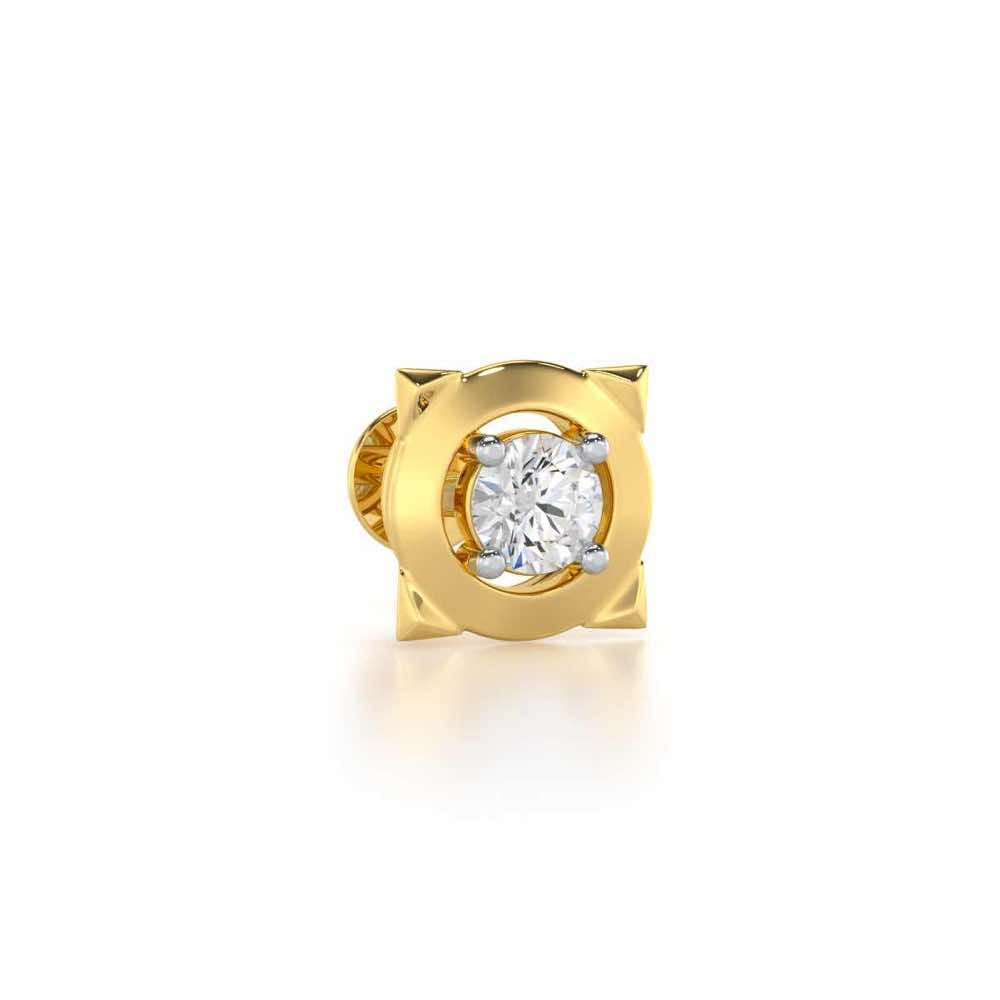 Statuesque Silver Men Stud - Yellow Gold - Image 2