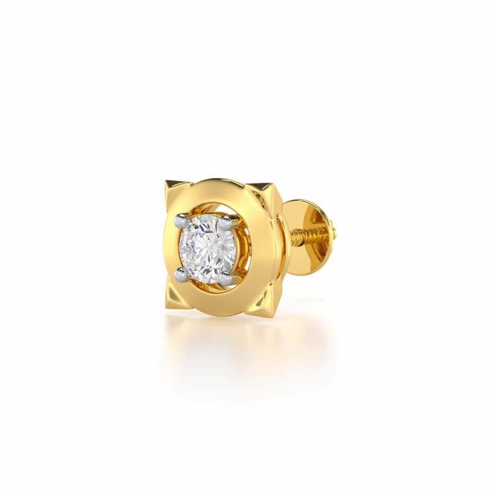 Statuesque Silver Men Stud - Yellow Gold - Image 3