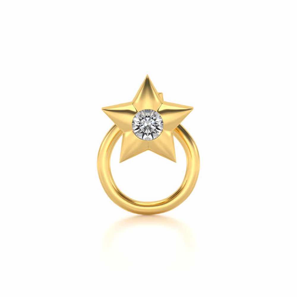 Stellan Silver Nosepin - Yellow Gold - Image 2