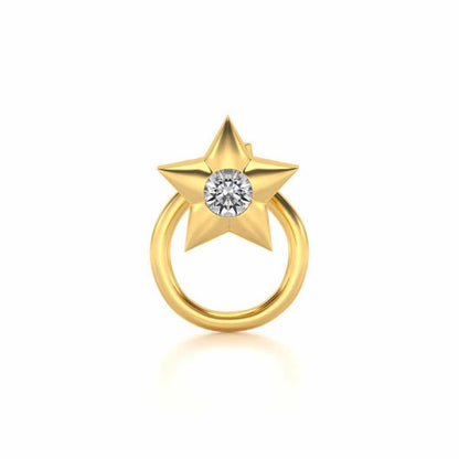 Stellan Silver Nosepin - Yellow Gold - Image 2