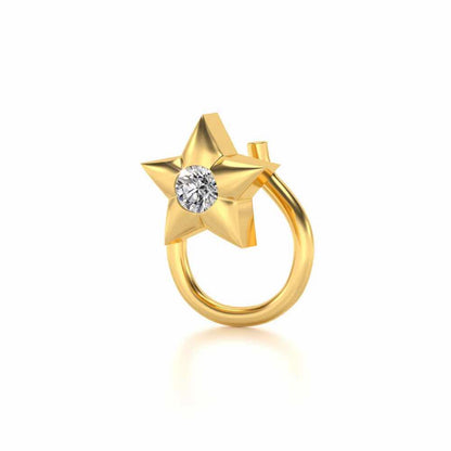 Stellan Silver Nosepin - Yellow Gold - Image 3