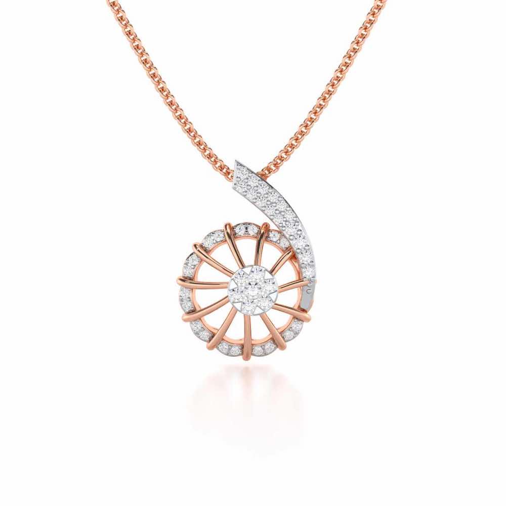 Stellar Fin Silver Pendant - Rose Gold - Image 1
