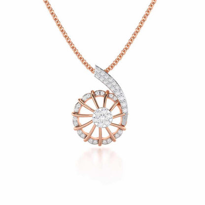 Stellar Fin Silver Pendant - Rose Gold - Image 1
