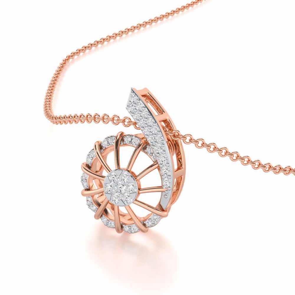 Stellar Fin Silver Pendant - Rose Gold - Image 2