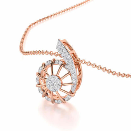 Stellar Fin Silver Pendant - Rose Gold - Image 2