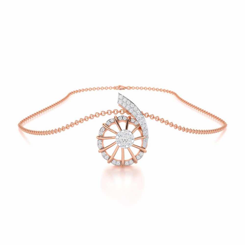 Stellar Fin Silver Pendant - Rose Gold - Image 3