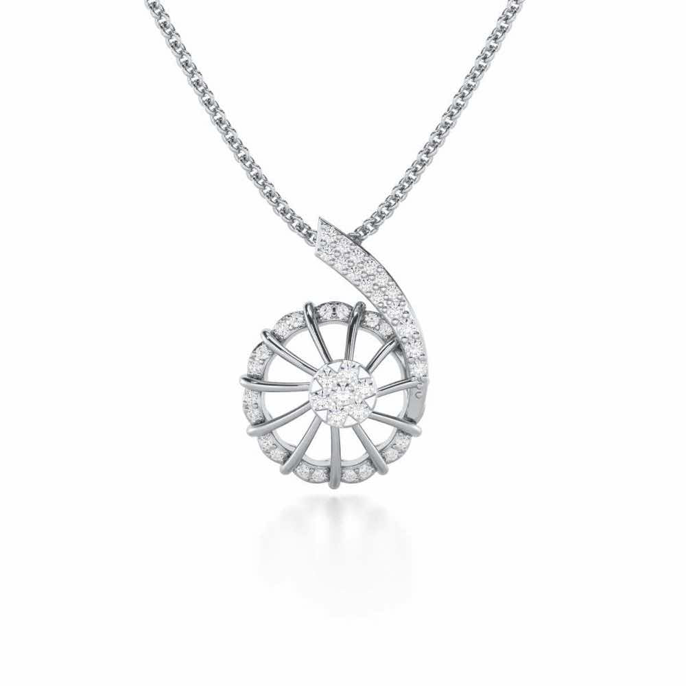 Stellar Fin Silver Pendant - White Gold - Image 1